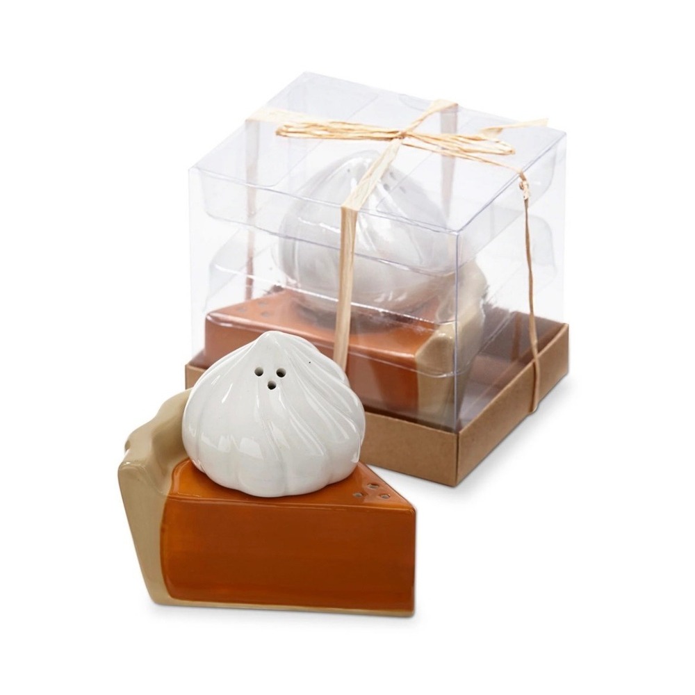 NEW TAG Pumpkin Pie + Whipped Cream Salt & Pepper Shakers Set of 2